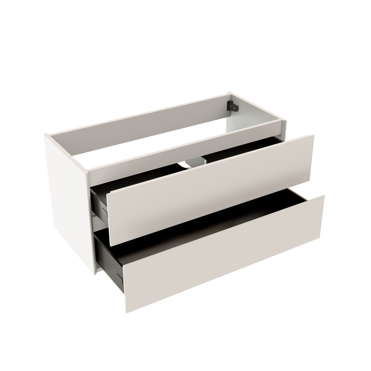 Storke Edge hängender Waschbeckenunterschrank: 100 x 46 cm, Weiß matt, 2 Schubladen
