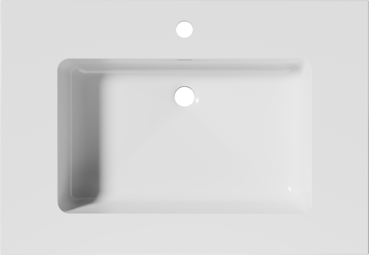 Storke Bilia enkele wastafel glanzend composiet marmer 75 x 52 cm
