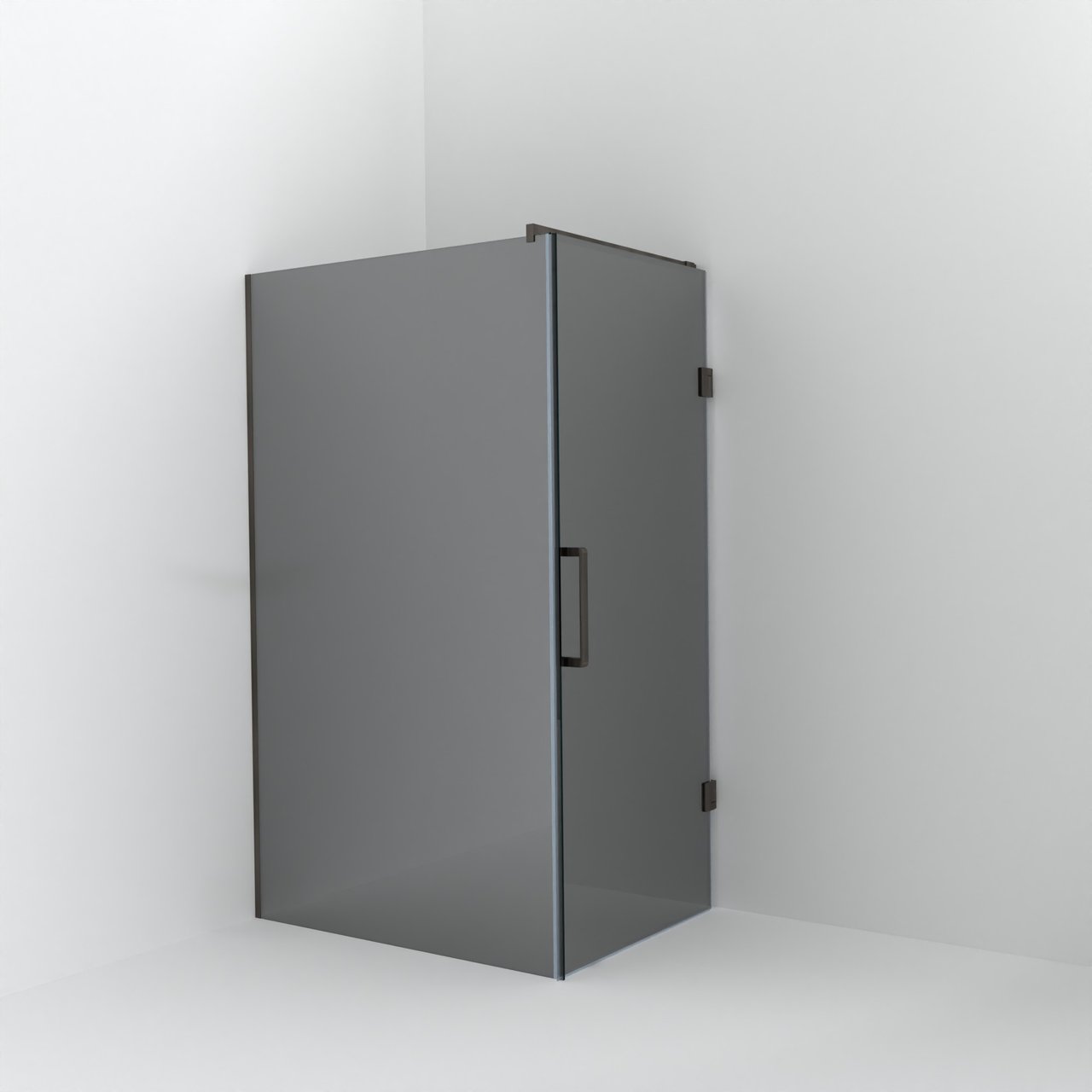 Balmani Modular douche à l'italienne avec porte: 120 x 200 cm avec porte 90 cm, Miroir Reflex avec coating, Profil Brushed GunMetal