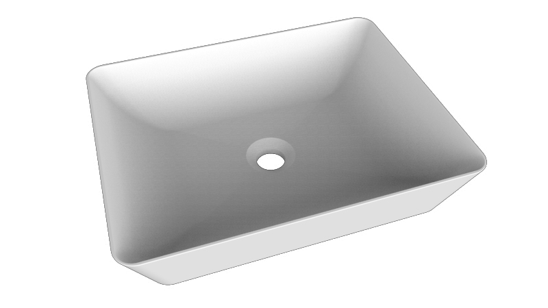Balmani Still Aufsatzwaschbecken: Solid Surface, matt, rechteckig, 48 x 38 cm