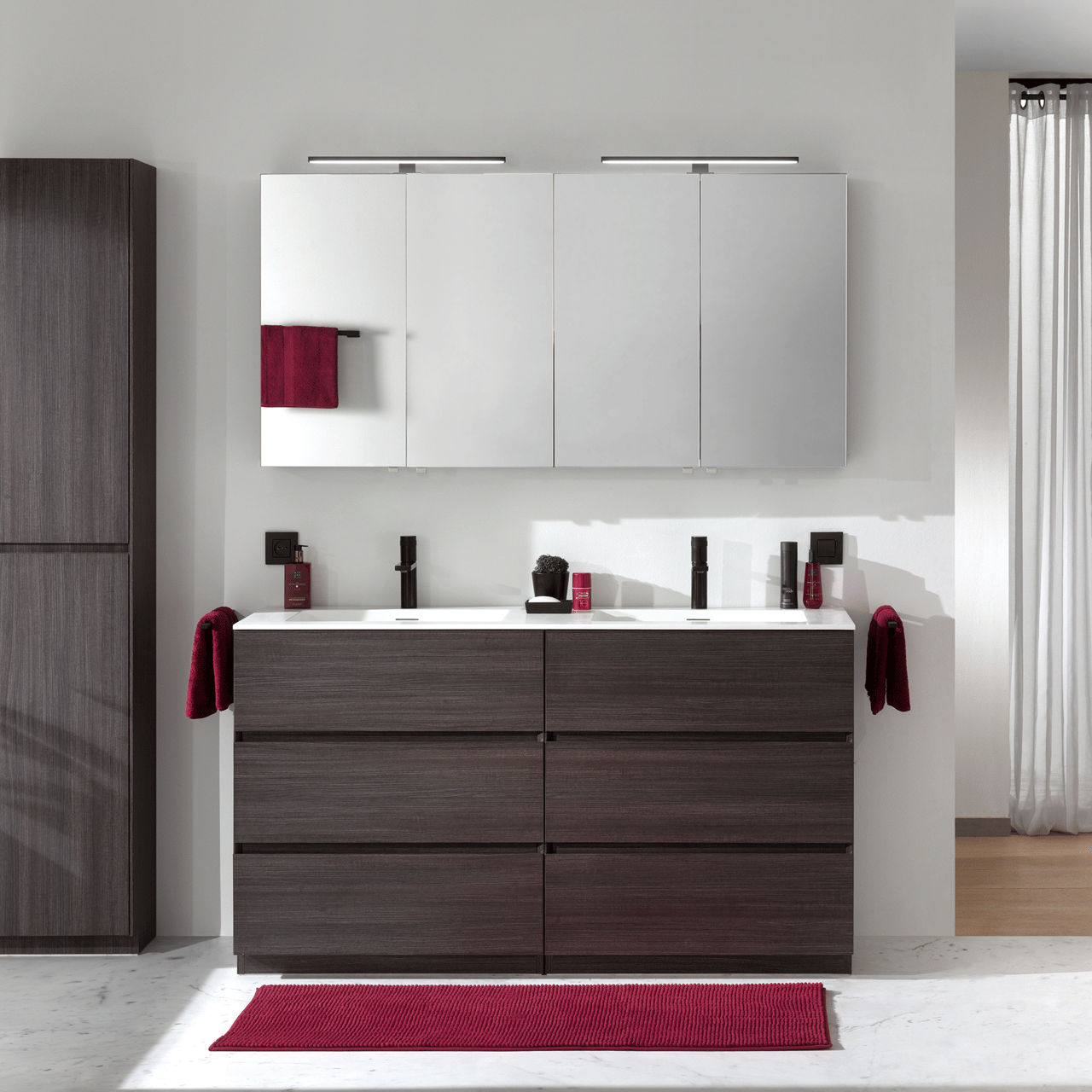 Storke Reflecta armoire de toilette 75 x 75 cm chêne noir brut