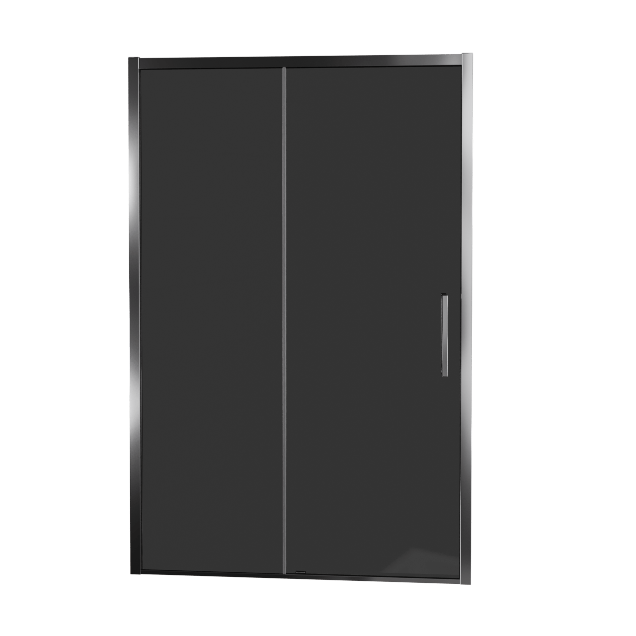 Balmani Senses Design Dusche Schiebetür, umkehrbar, 140 cm x 210 cm, Rauchglas, Profil Chrom