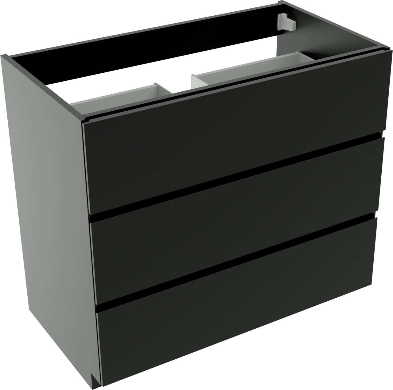 Storke Edge staande wastafelonderkast 95 x 52 cm Mat Zwart 3 lades