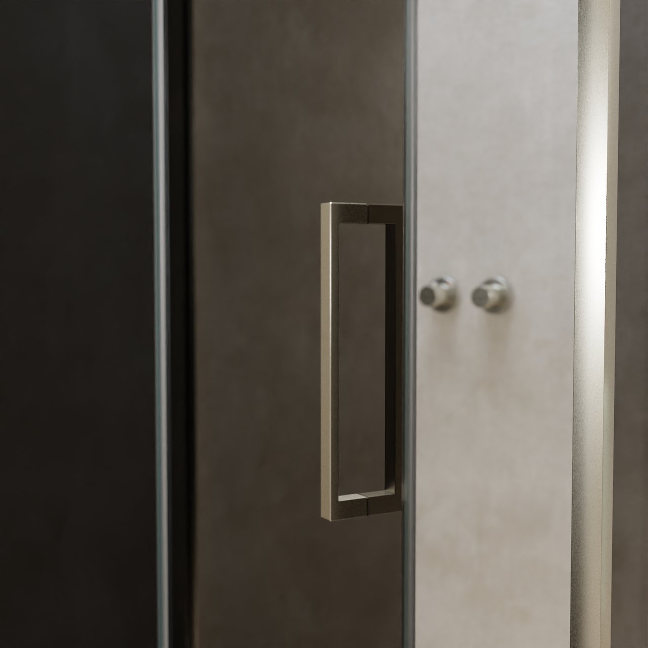 Balmani Senses Design douchehoek met linkse draaideur en vaste zijwand, 120 x 100 cm, Rookglas, Brushed CoolMetal profielen, met coating