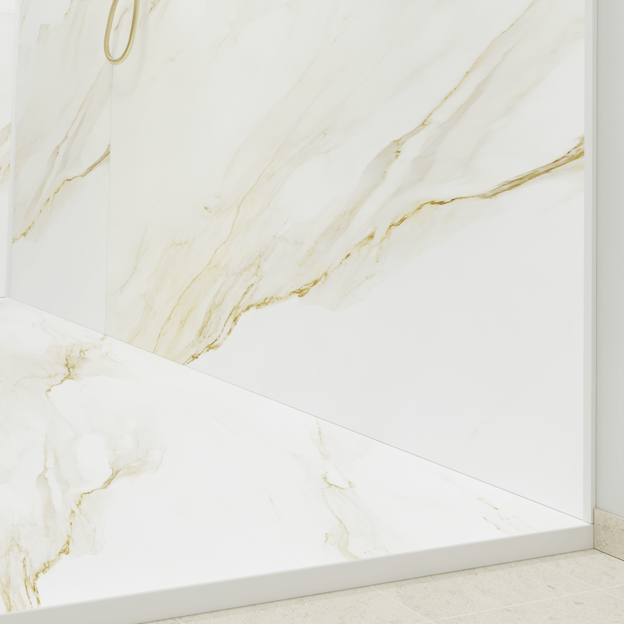 Luca Varess Suite douchebak 180 x 90 cm composietmarmer Marble Gold