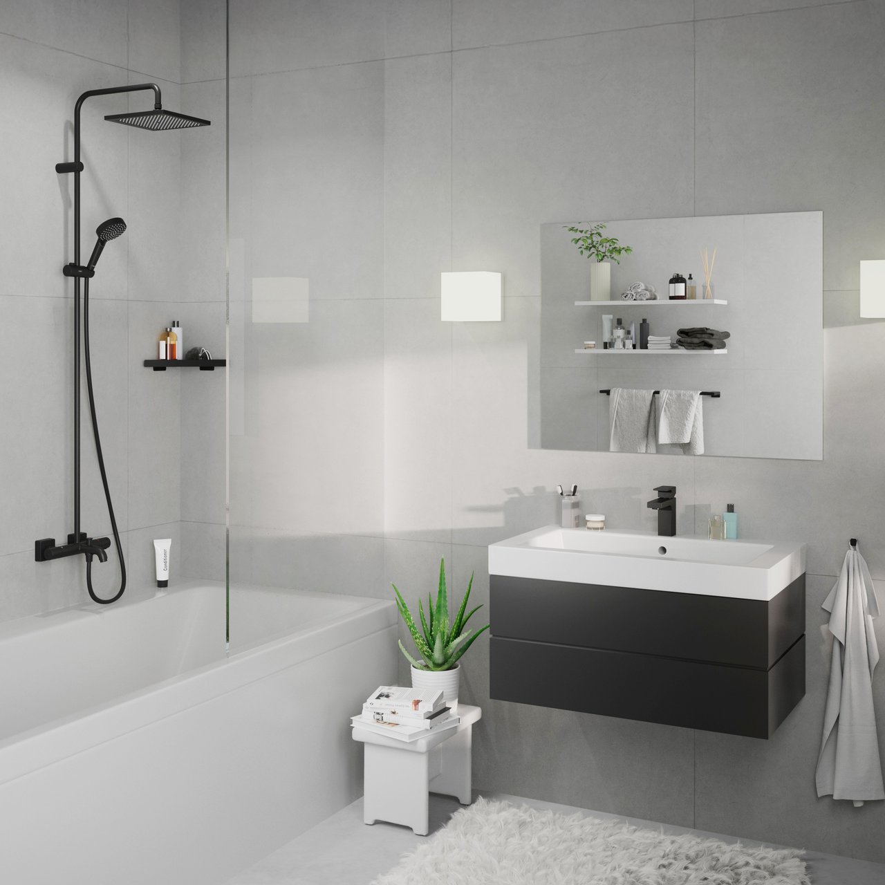 Hansgrohe AddStoris Crochet pour serviette noir mat