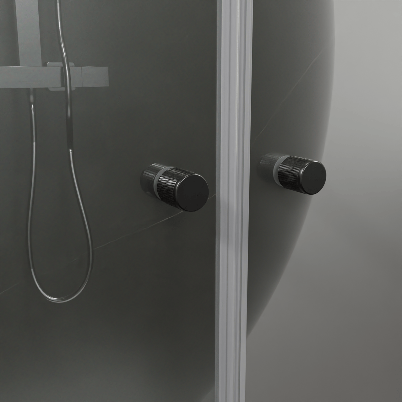 Luca Varess Kuresa douche pendeldeur 100 x 200 cm helder glas mat zwart profiel
