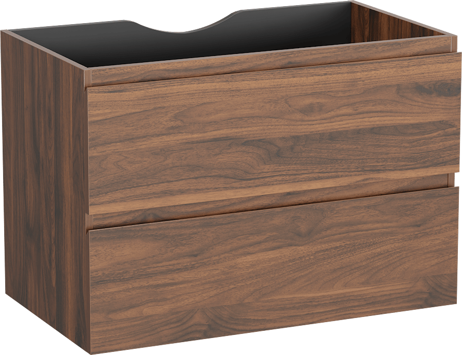 Linie Lado meuble sous-lavabo suspendu 80 x 46 cm noyer 2 tiroirs