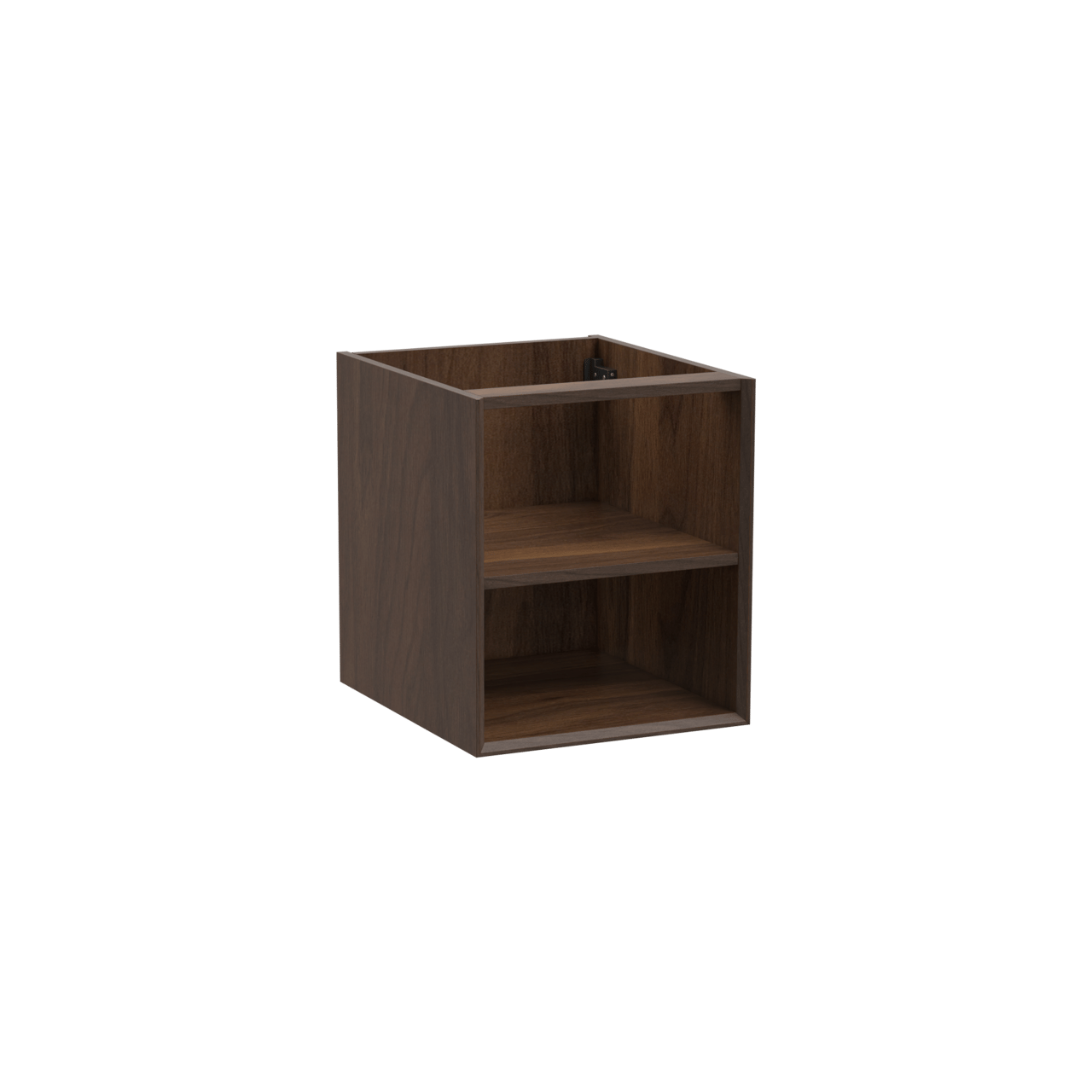 Storke Edge hängender Waschbeckenunterschrank: 45 x 52 cm, Nussbaum, mit 2 offenen Nischen