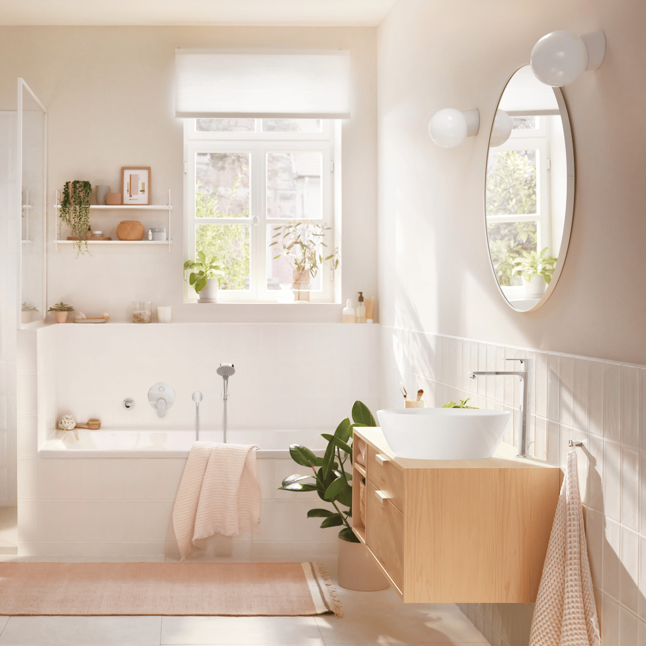 Hansgrohe Rebris 240 Coolstart verhoogde wastafelkraan Glanzend Chroom