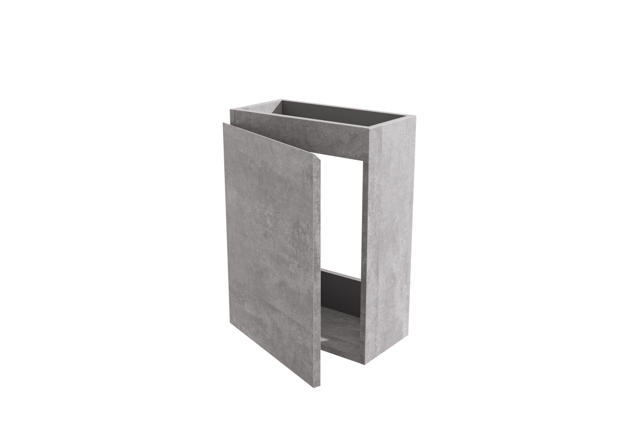 Linie Lado meuble wc suspendu 40 x 22 cm béton gris foncé avec Baro lavabo en céramique blanc brillant