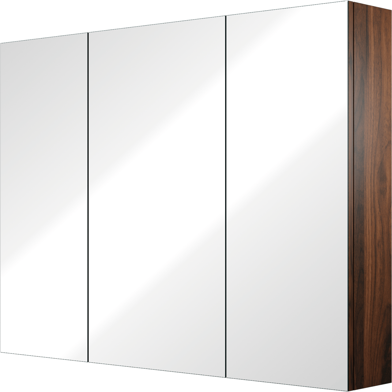 Linie Montro Spiegelschrank Bad: 100 x 75 cm, Nussbaum
