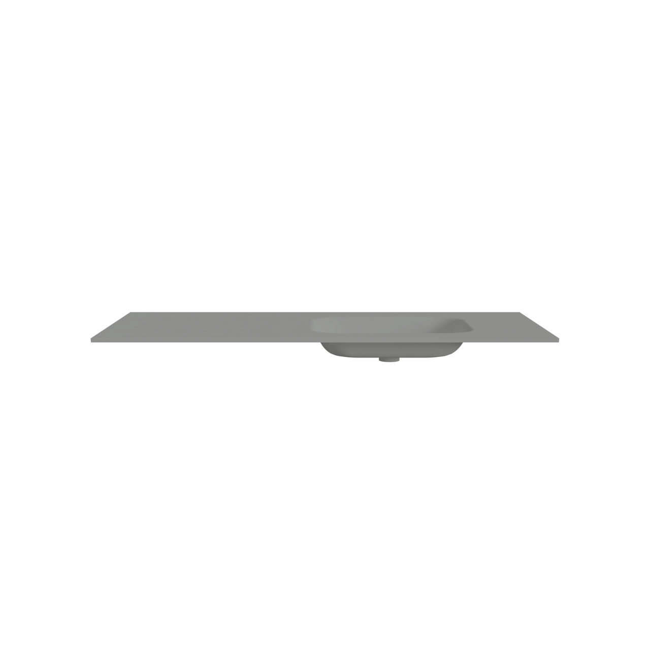 Balmani Tablo Arcato Waschtisch Rechts mit Crepine Matt Steingraue Solid Surface 135 x 55 cm