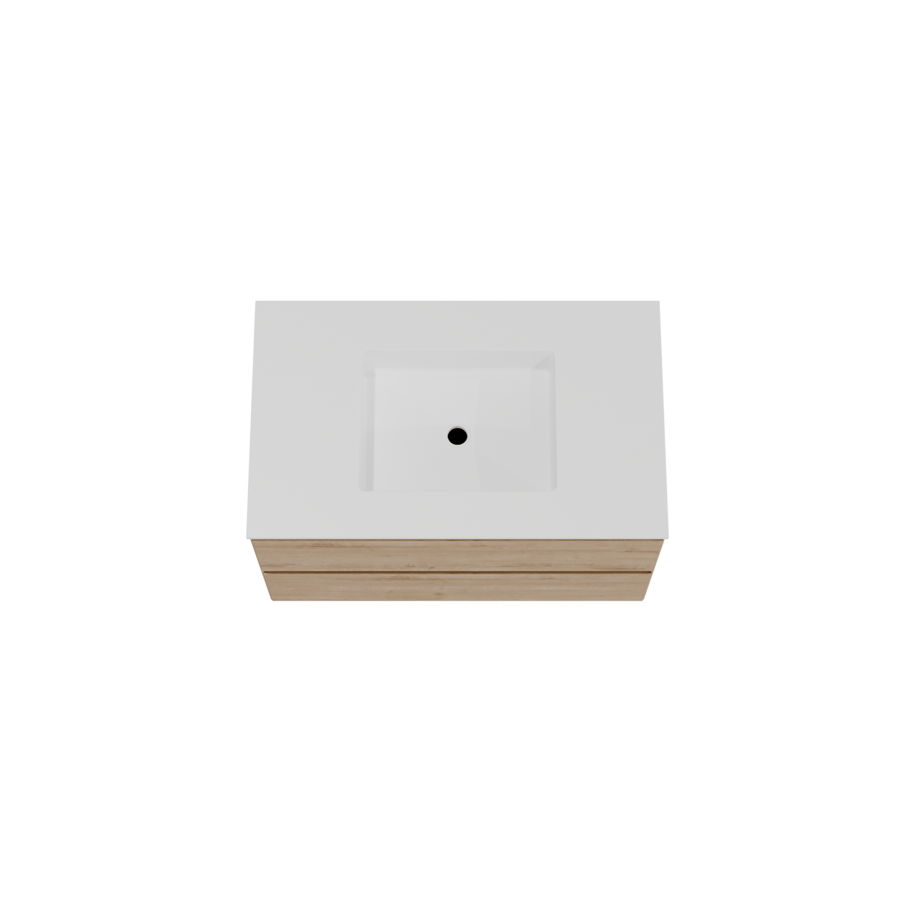 Balmani Mitra meuble salle de bains suspendu 90 x 55 cm chêne brut avec Tablo Stretto plan simple en solid surface blanc mat