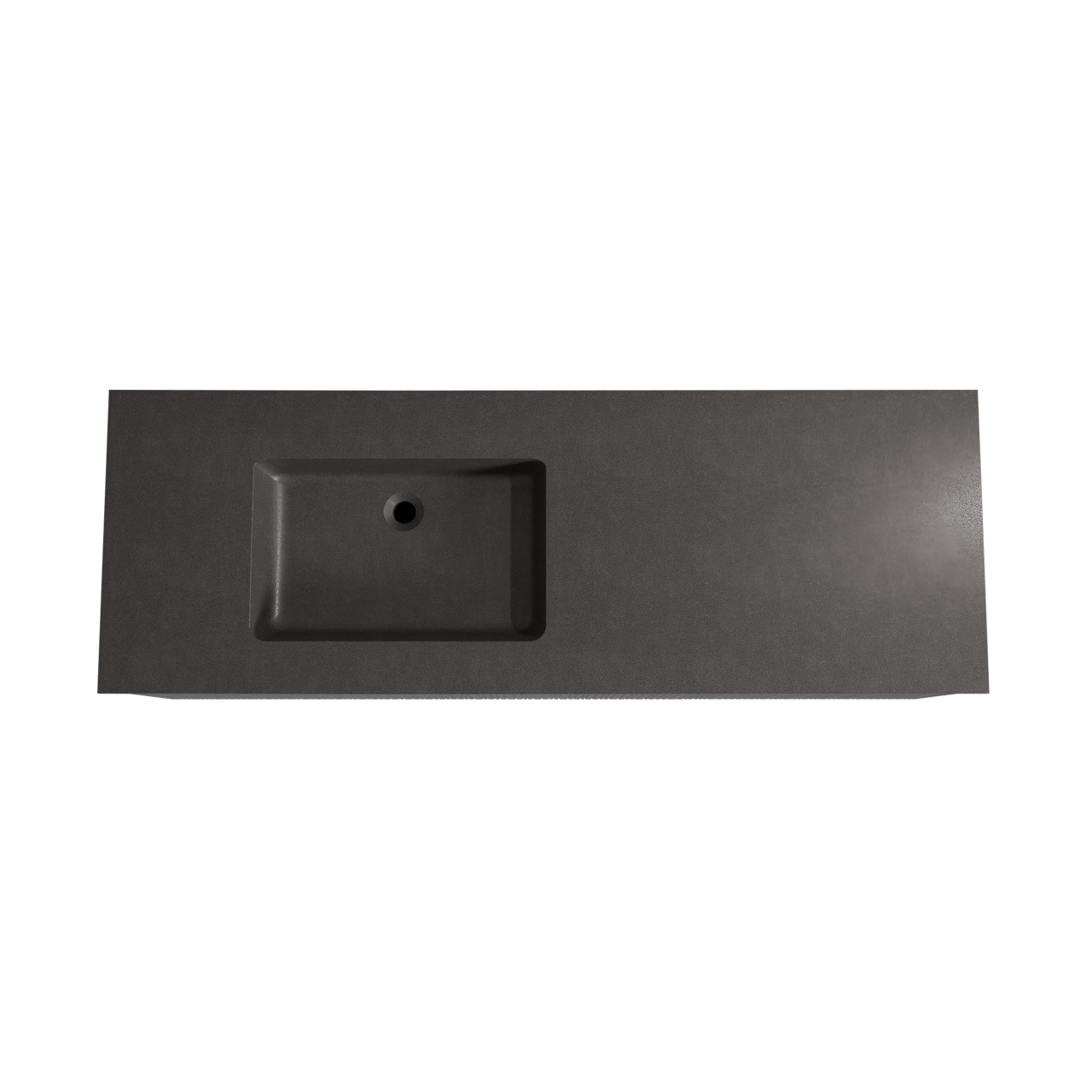 Storke Ribs zwevend badmeubel 150 x 52 cm zwart eiken met Scuro asymmetrisch linkse wastafel in kwarts mat zwart, Verticale asymmetrische rechte ribbel