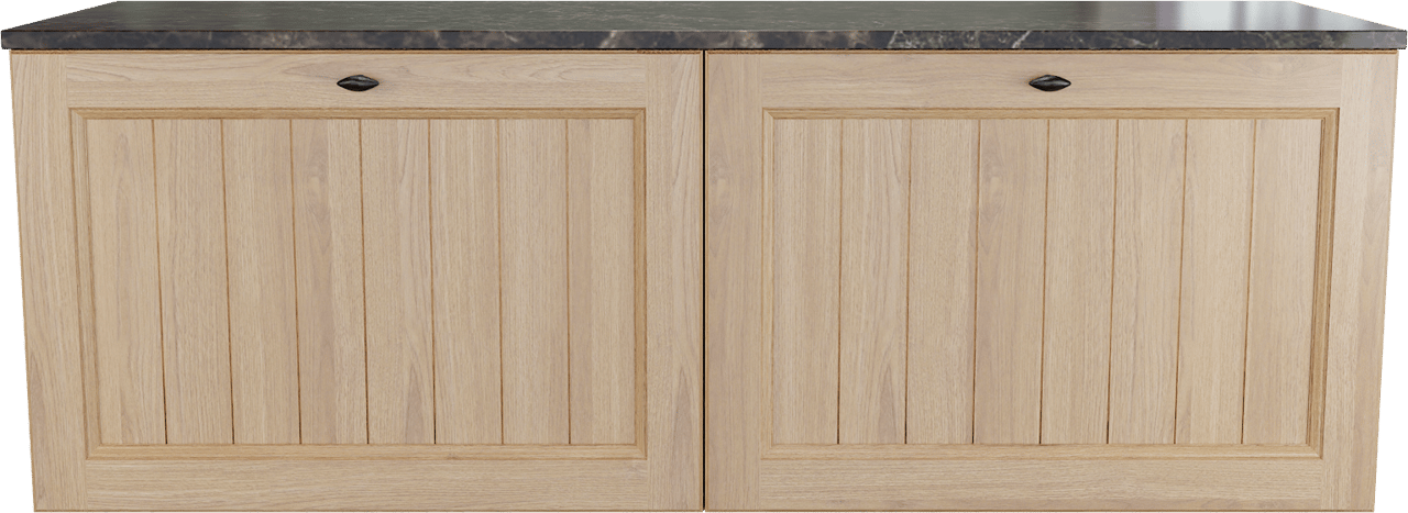 Balmani Lemon zwevend badkamermeubel 150 x 55 cm, fineer natuur eik met Stretto enkel of dubbel tablet in dark emperador