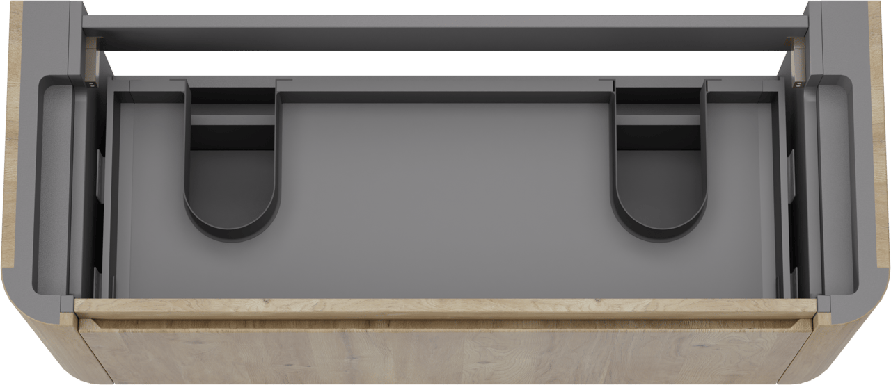 Storke Soft meuble sous-lavabo suspendu 120 x 46 cm Chêne brut 2 tiroirs