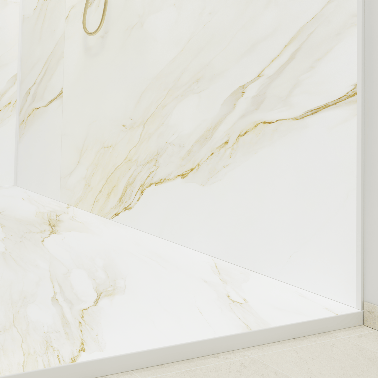 Luca Varess Suite douchebak 160 x 90 cm composietmarmer Marble Gold 