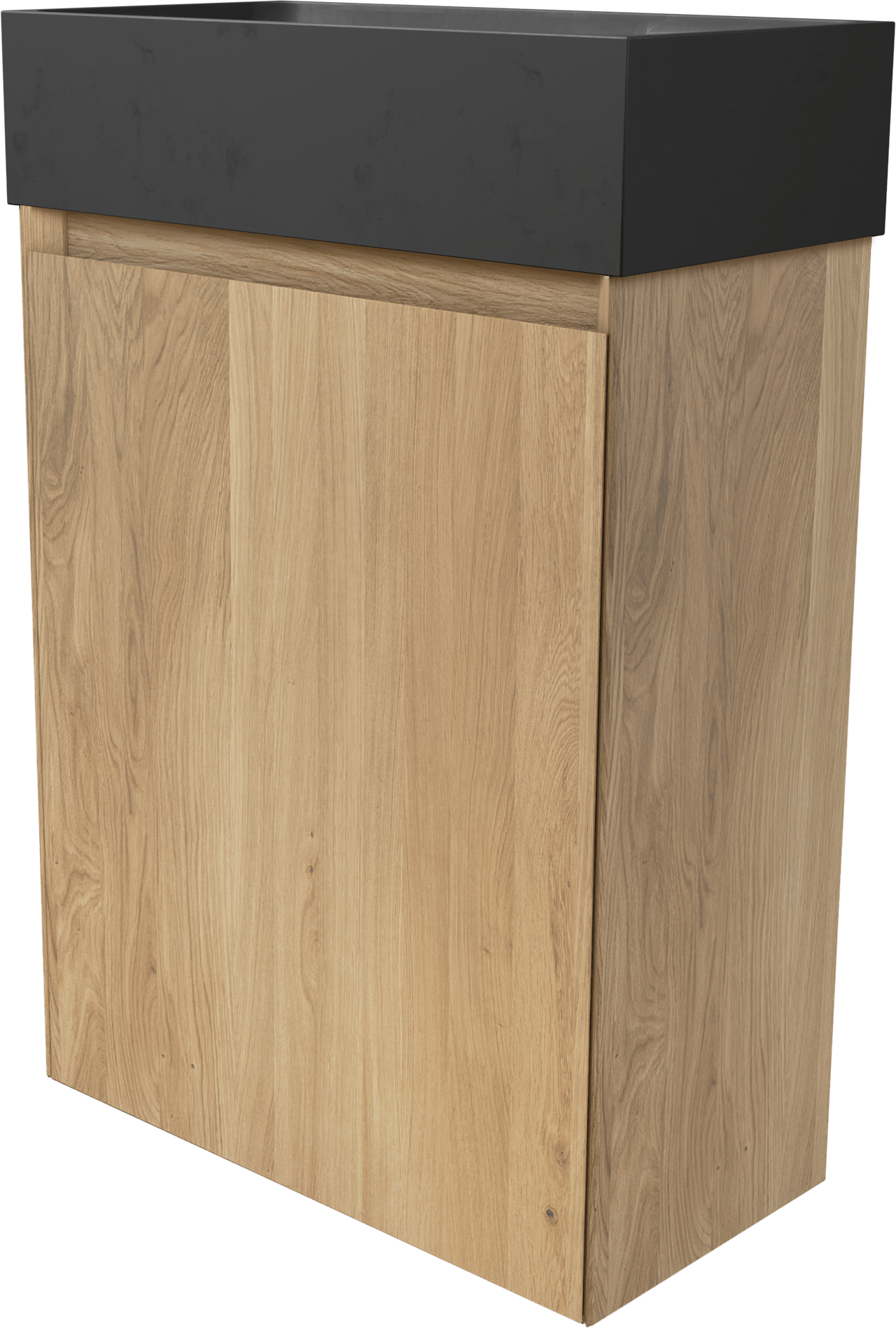 Balmani Mitra meuble wc suspendu 42 x 21 cm chêne naturel avec Dama lavabo en granite aiguisé