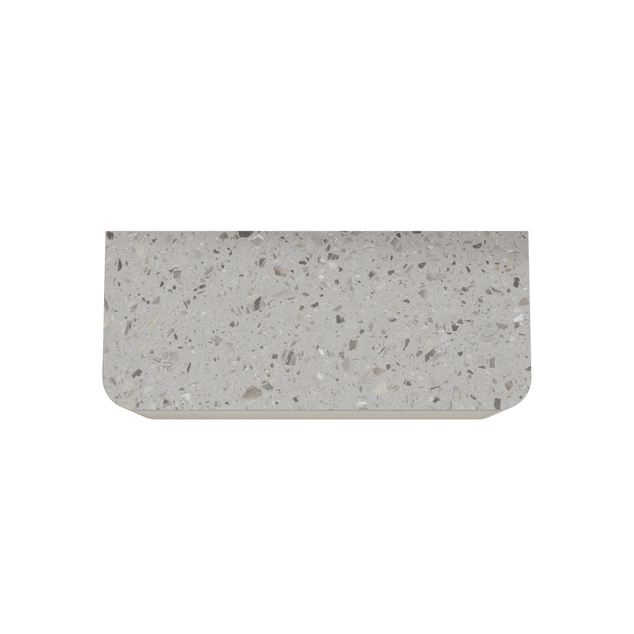 Balmani Moon hängendes Möbelstück Set: 130 x 55 cm, Seidengrau, mit Moon Einzel- oder Doppel Waschtischplatte, Terrazzo in Greige