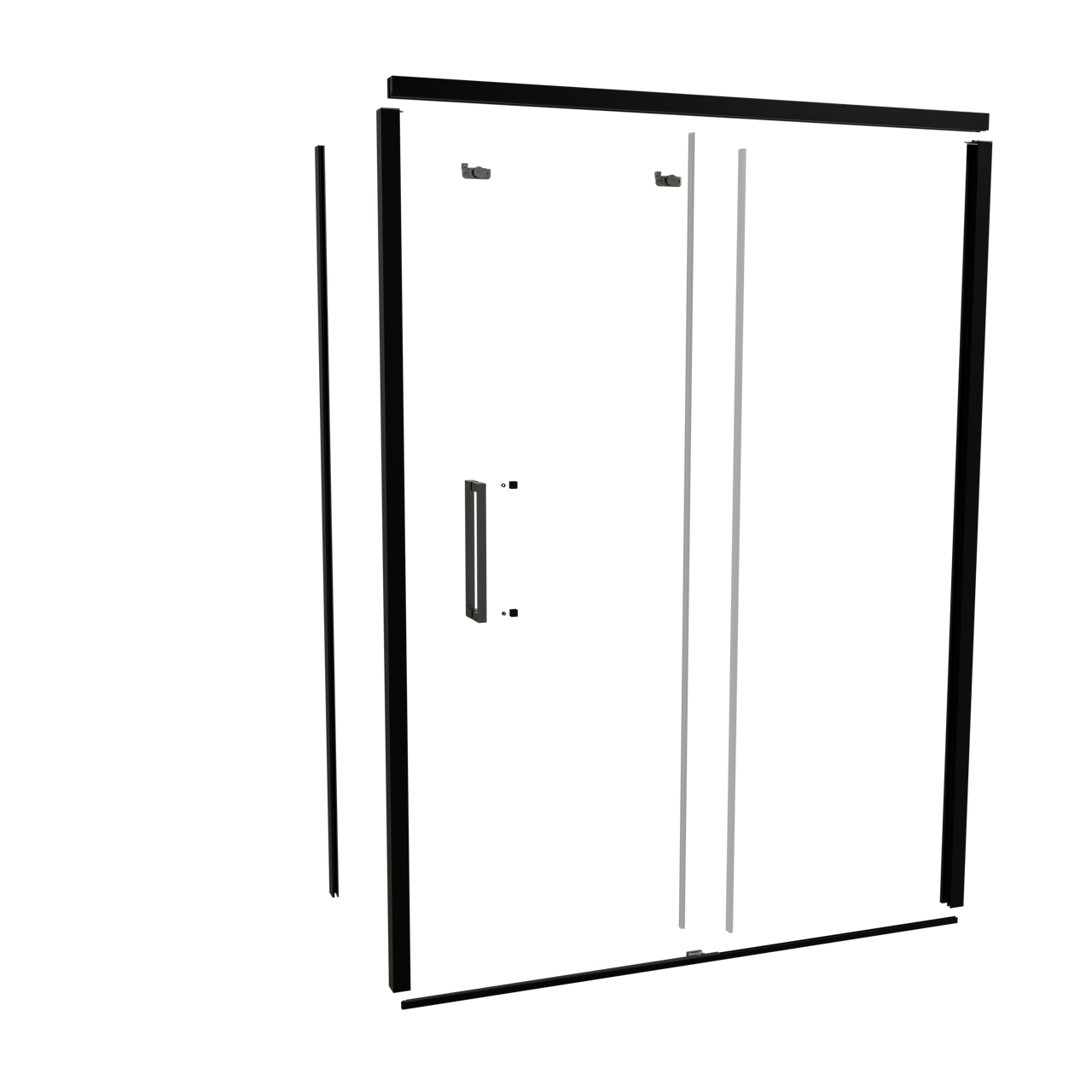 Balmani Senses Design 160 cm rechts douchecabine met schuifdeur profielenset mat zwart