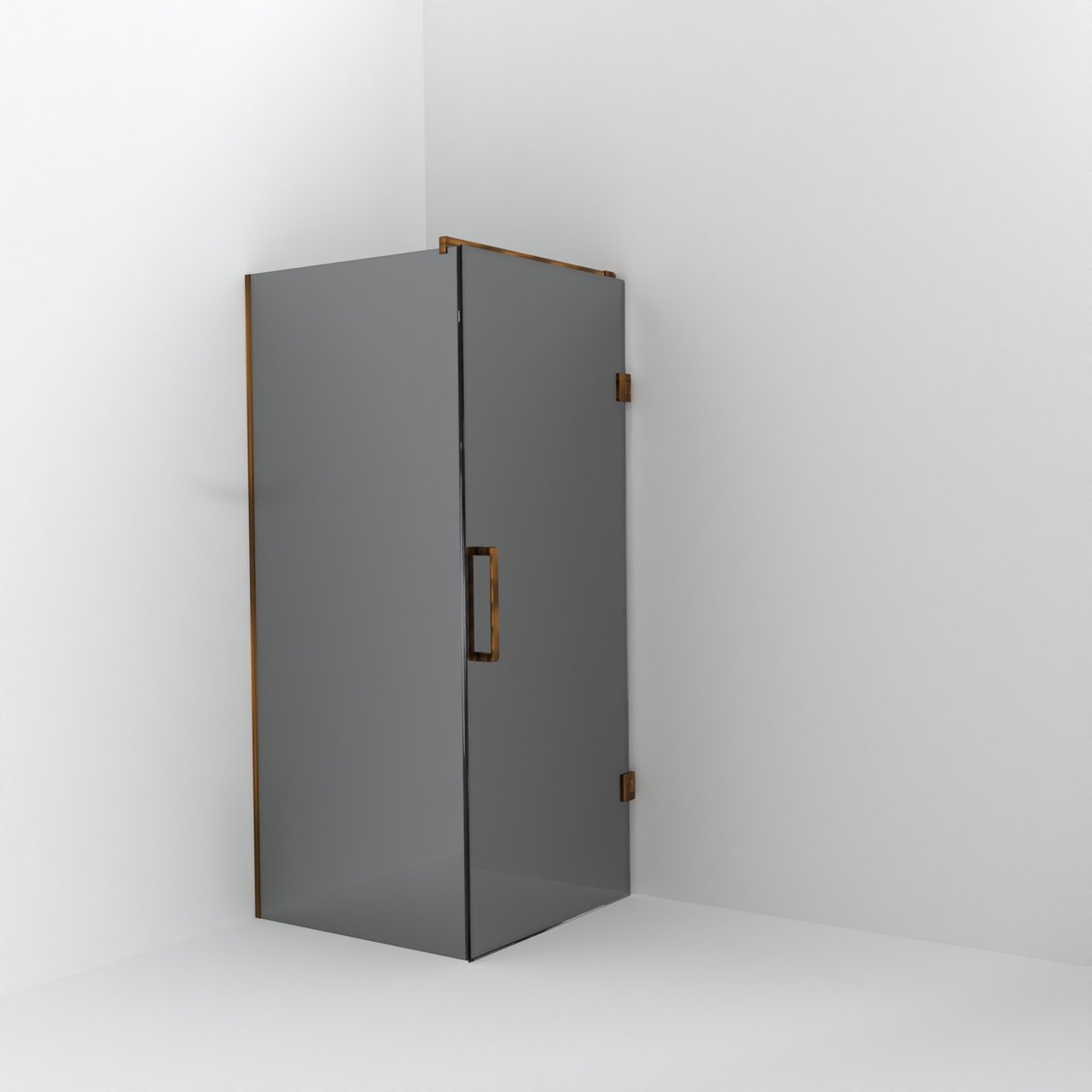 Balmani Modular douche à l'italienne avec porte: 90 x 200 cm avec porte 90 cm, Miroir Reflex, Profil Brushed Rosegold
