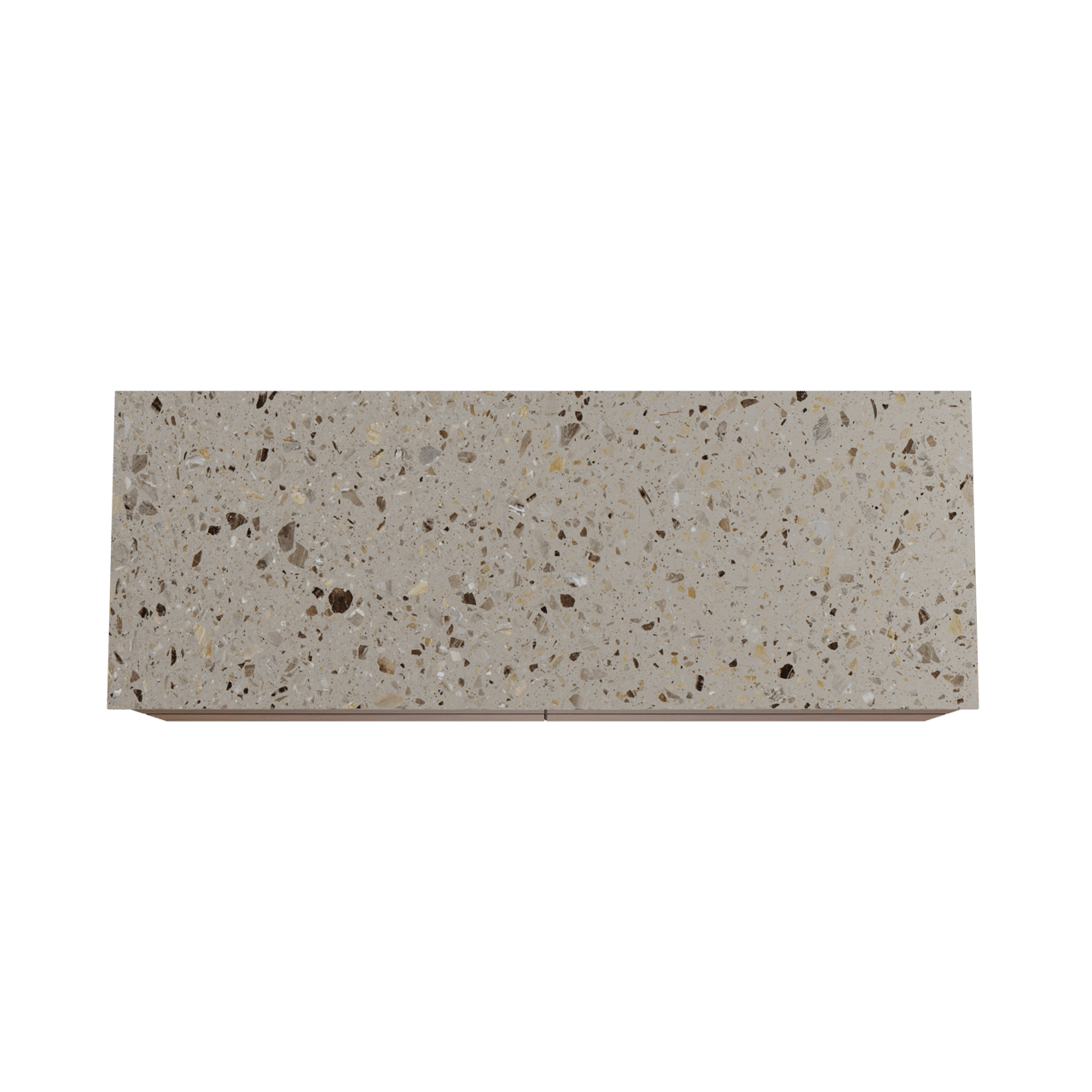 Balmani Mitra hängendes Möbelstück Set: 150 x 55 cm, Nussbaum, mit Stretto Einzel- oder Doppel Waschtischplatte, Terrazzo in Greige