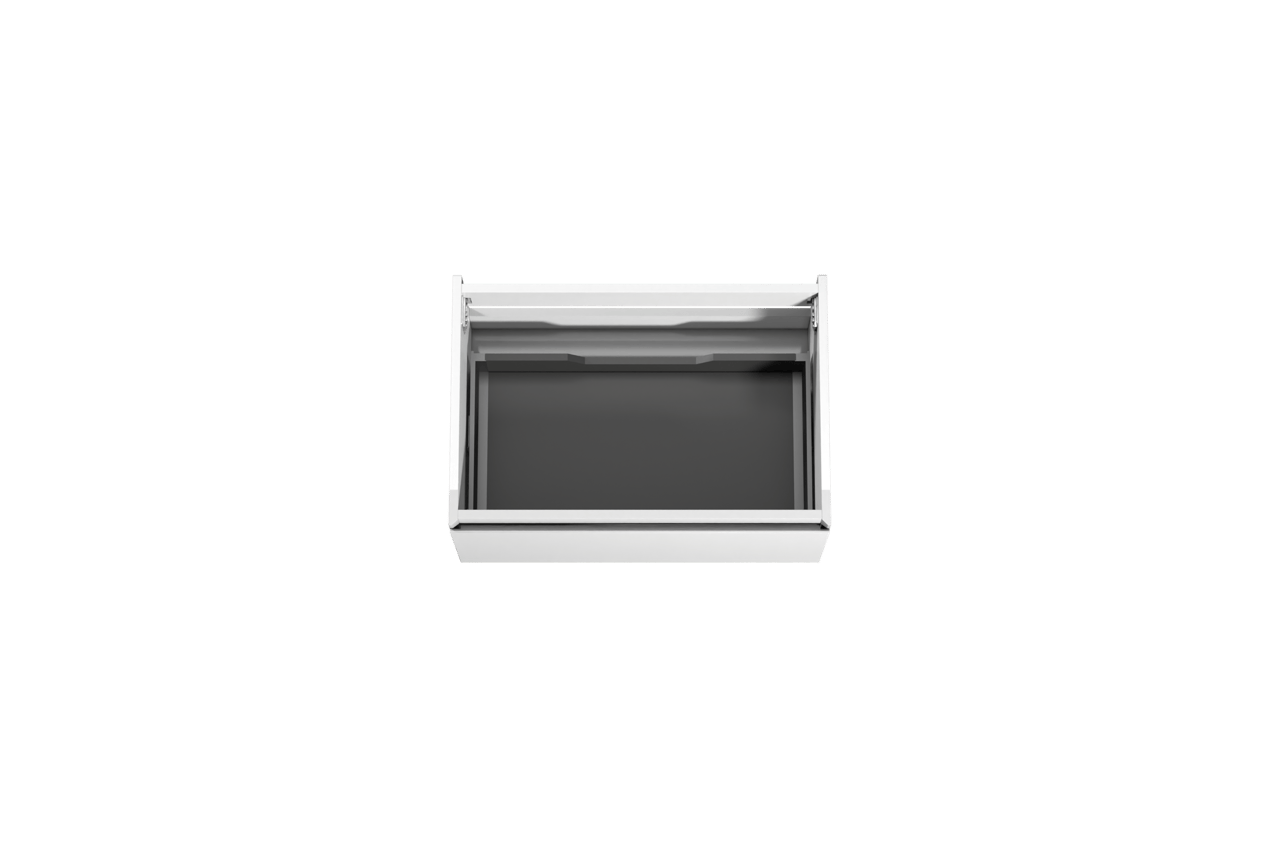 Storke Edge hängender Waschbeckenunterschrank: 75 x 52 cm, Weiß glänzend, 1 Schublade