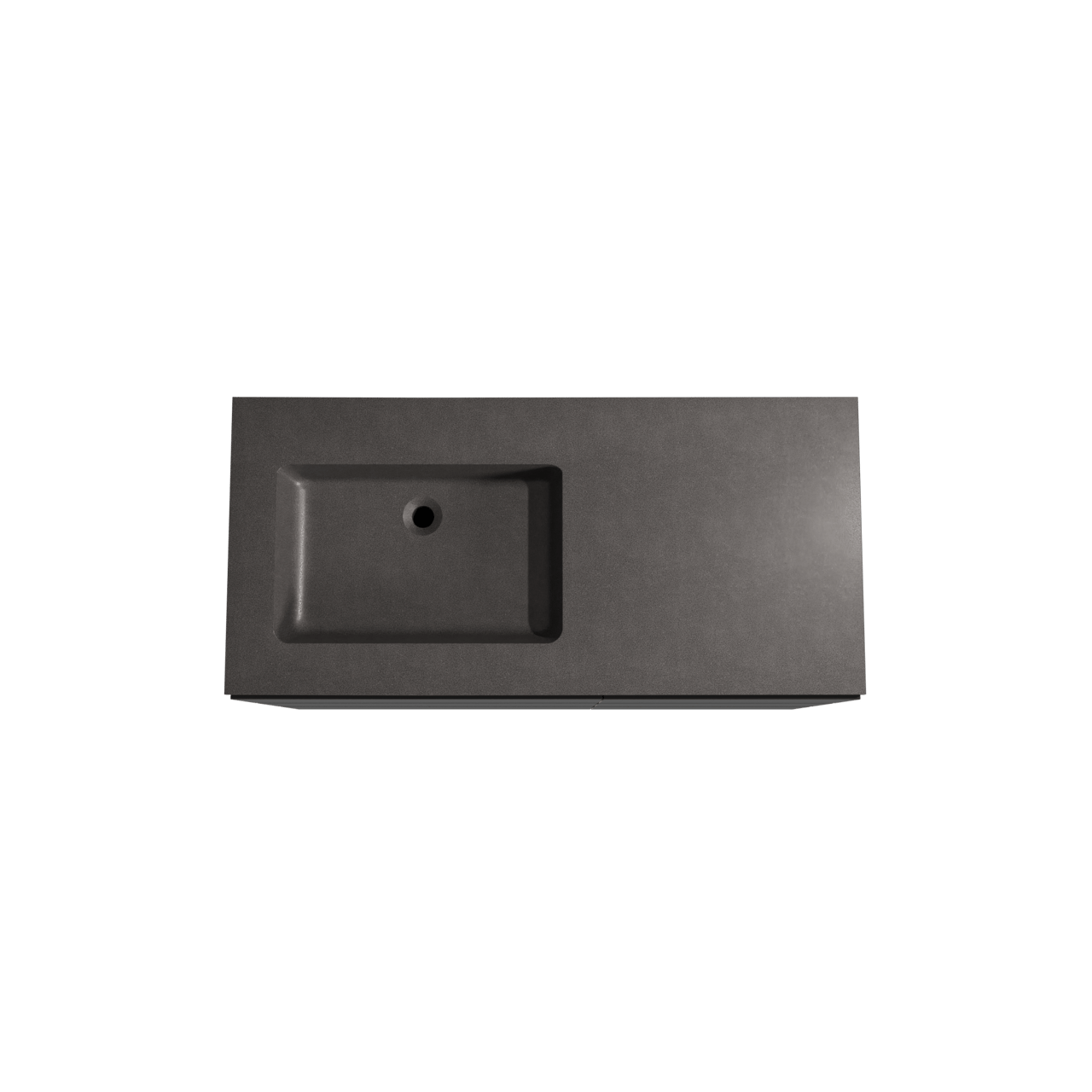 Storke Edge staand badmeubel 110 x 52 cm mat zwart met Scuro asymmetrisch linkse wastafel in kwarts mat zwart