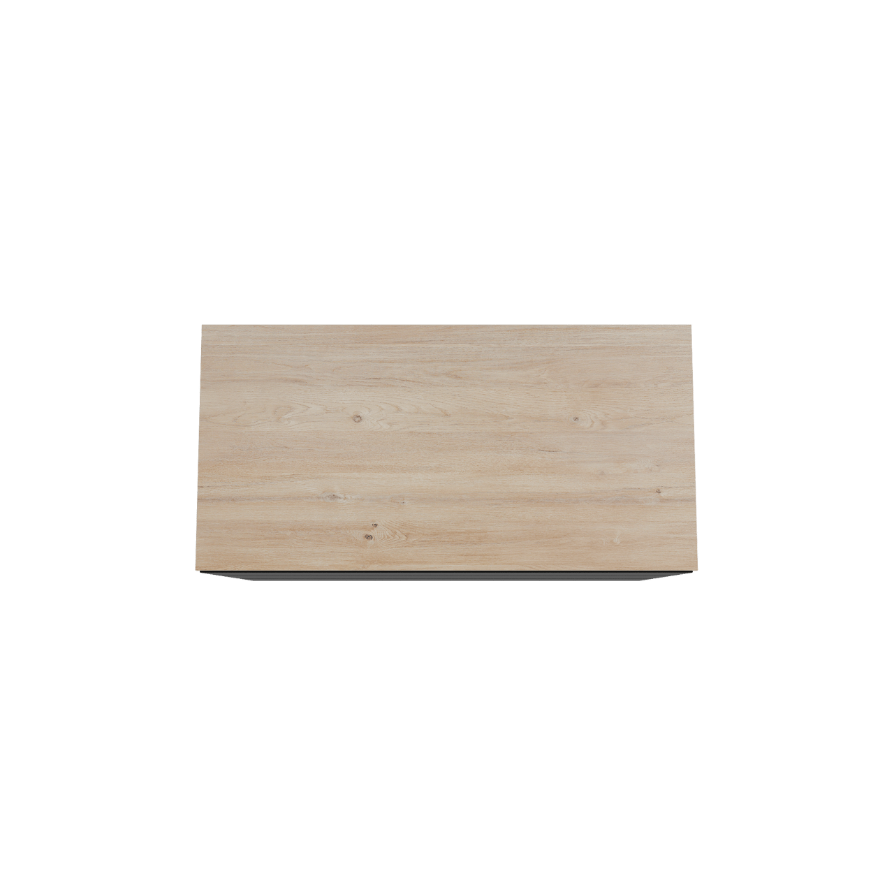 Storke Edge freistehendes Möbelstück Set: 105 x 52 cm, Schwarz matt, mit Panton Einzel Waschtischplatte, Melamin Rohe Eiche