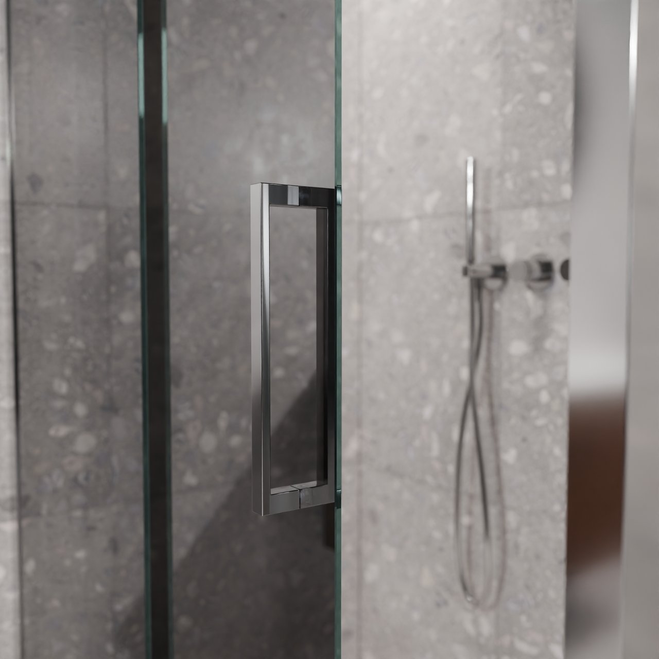 Balmani Senses Design douchecabine met linkse schuifdeur en vaste zijwand, 160 x 100 cm, Reflex spiegelglas, Hoogglans chroom profielen