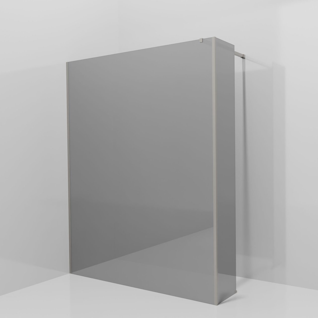 Balmani Modular douche à l'italienne avec paroi latérale fixe: 160 x 200 cm, Miroir Reflex, avec coating, Profil Brushed Inox