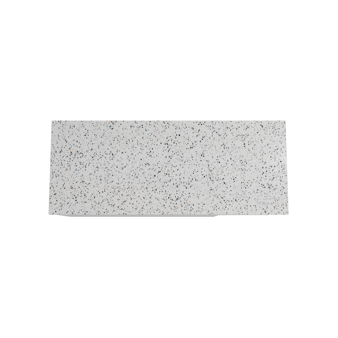 Storke Edge hängendes Möbelstück Set: 130 x 52 cm, Weiß glänzend, mit Tavola Einzel- oder Doppel Waschtischplatte, Terrazzo in Weiß/Schwarz matt
