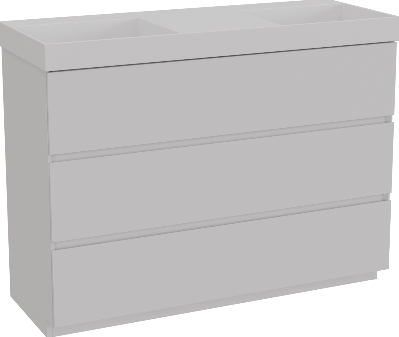 Storke Edge meuble salle de bains à poser 120 x 46 cm blanc mat avec Jura double vasque en solid surface blanc mat