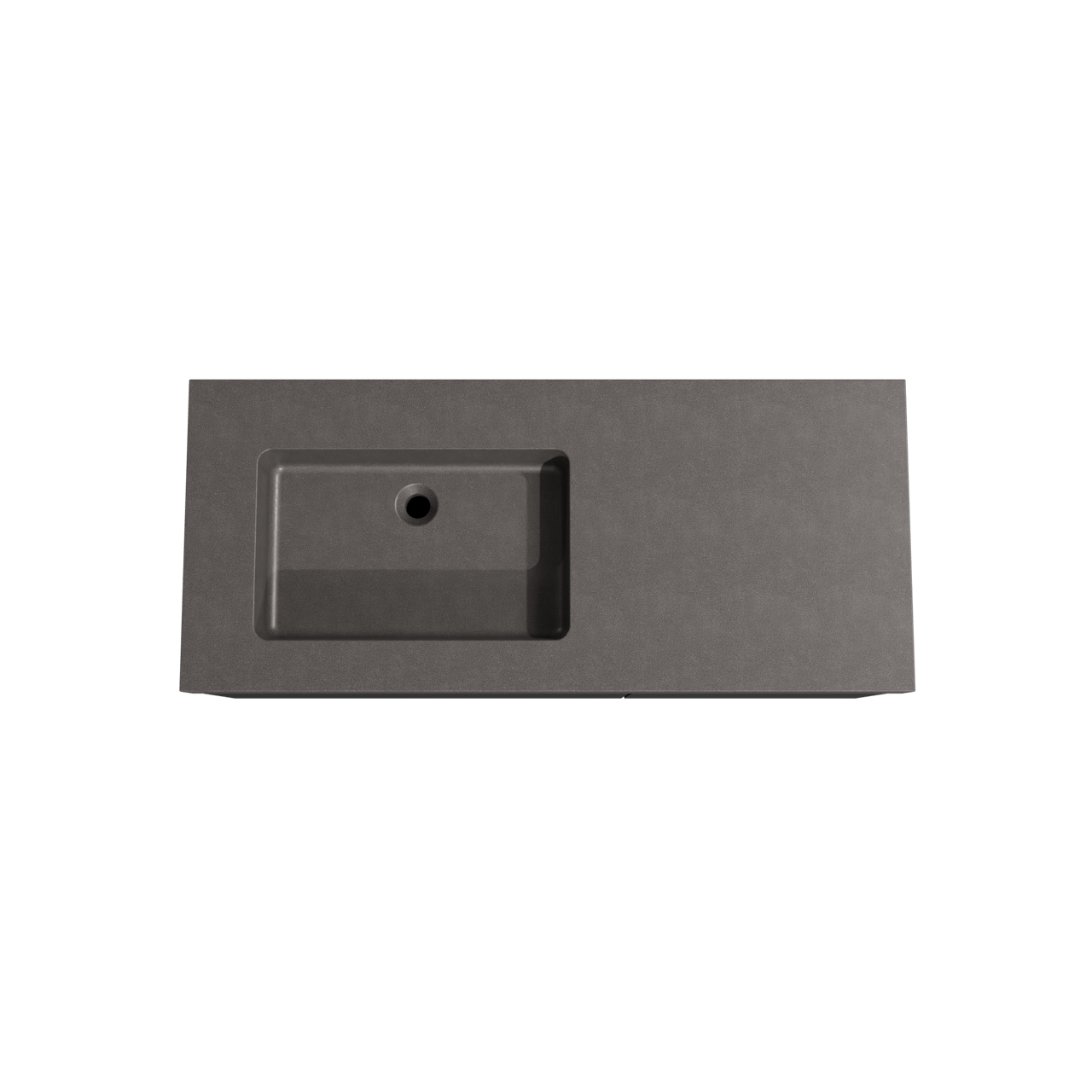 Storke Edge zwevend badkamermeubel 120 x 52 cm mat zwart met Scuro High asymmetrisch linkse wastafel in kwarts mat zwart