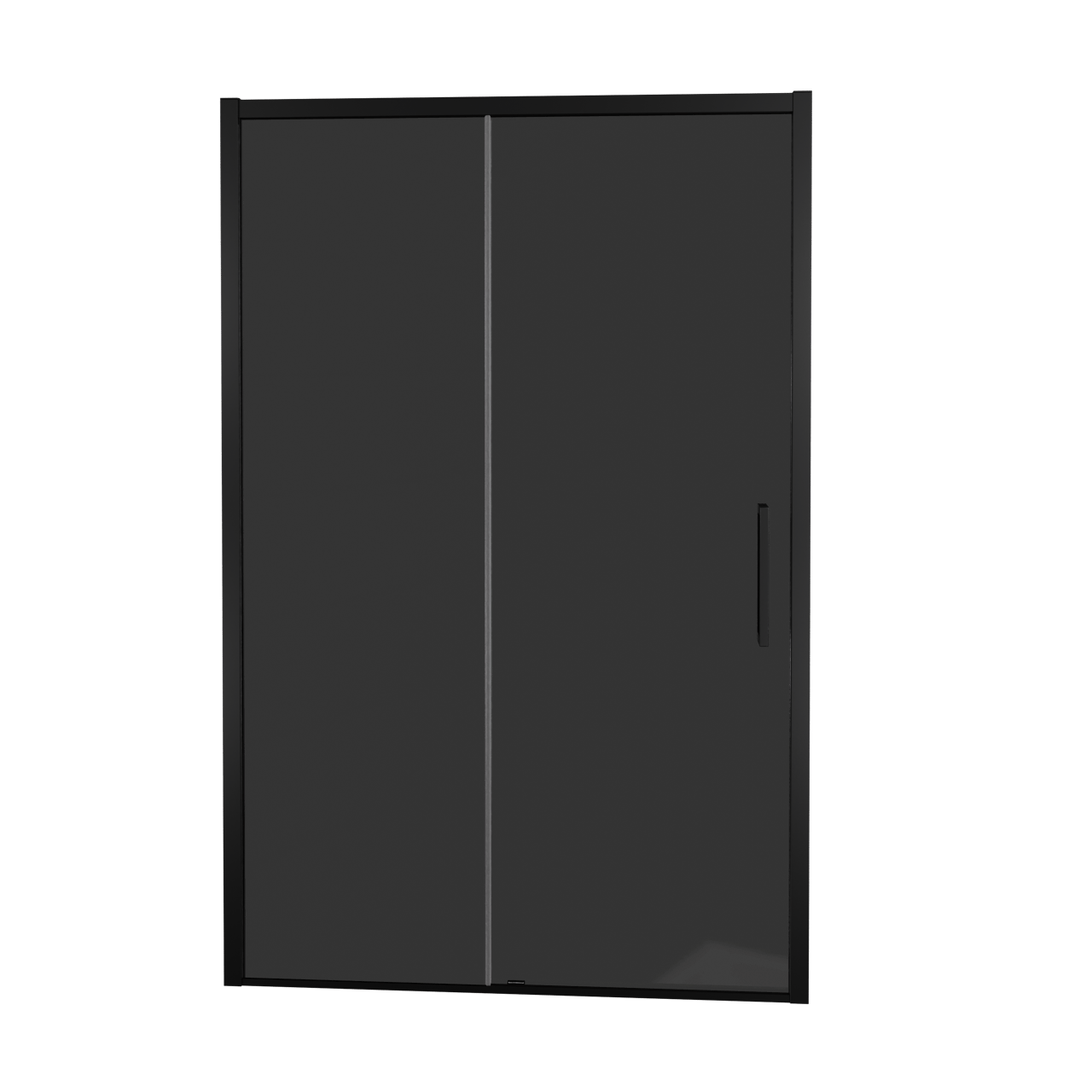 Balmani Senses Design Dusche Schiebetür, umkehrbar, 160 cm x 210 cm, Rauchglas, Profil Schwarz