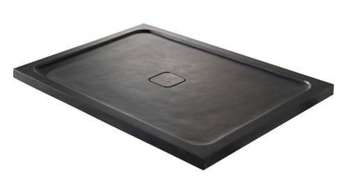 Balmani Soul Duschwanne: 120 x 90 cm, Granit, Schwarz poliert