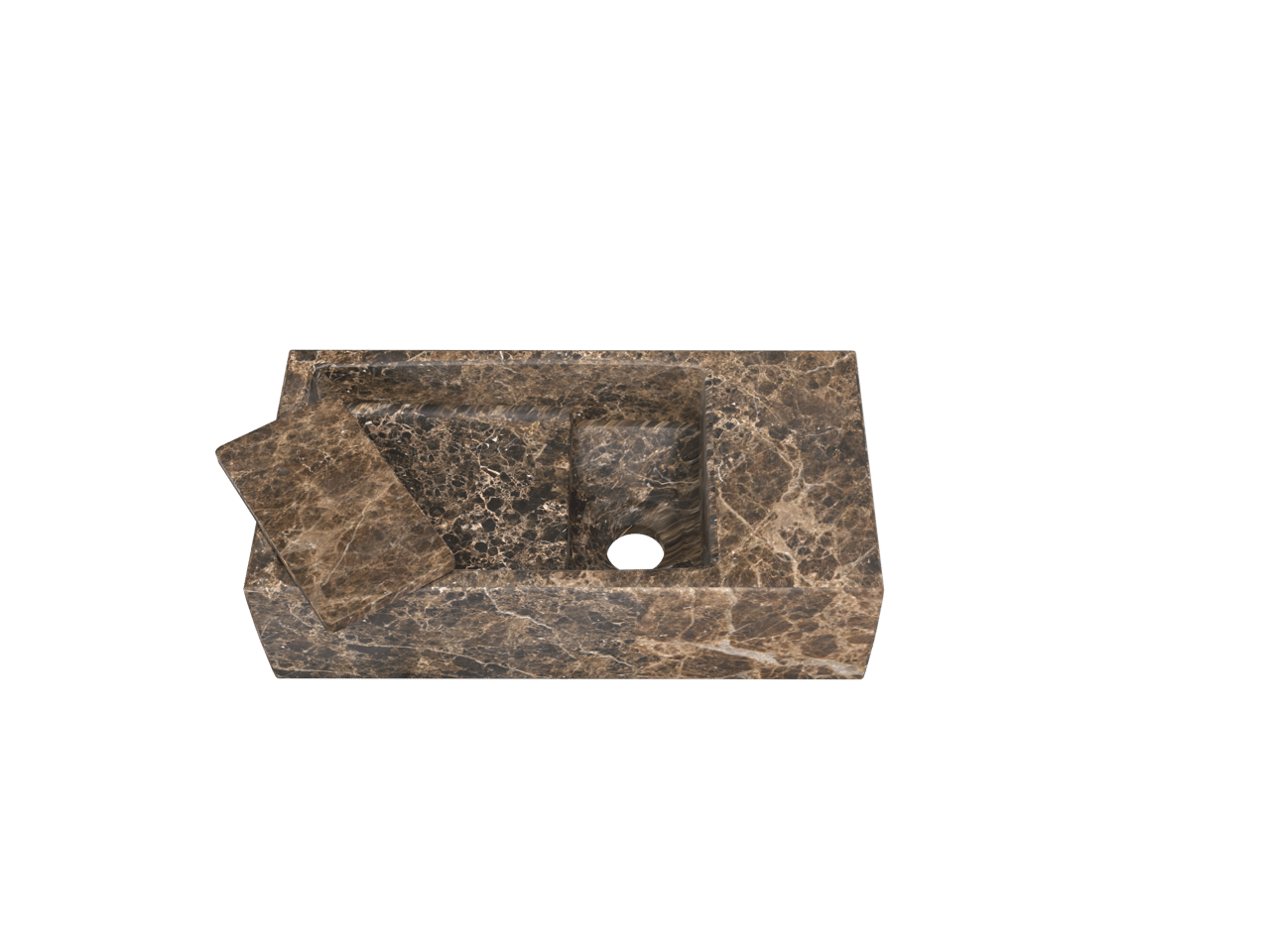 Balmani Mood Handwaschbecken: Dark Emperador Marmor, 36 x 18 cm