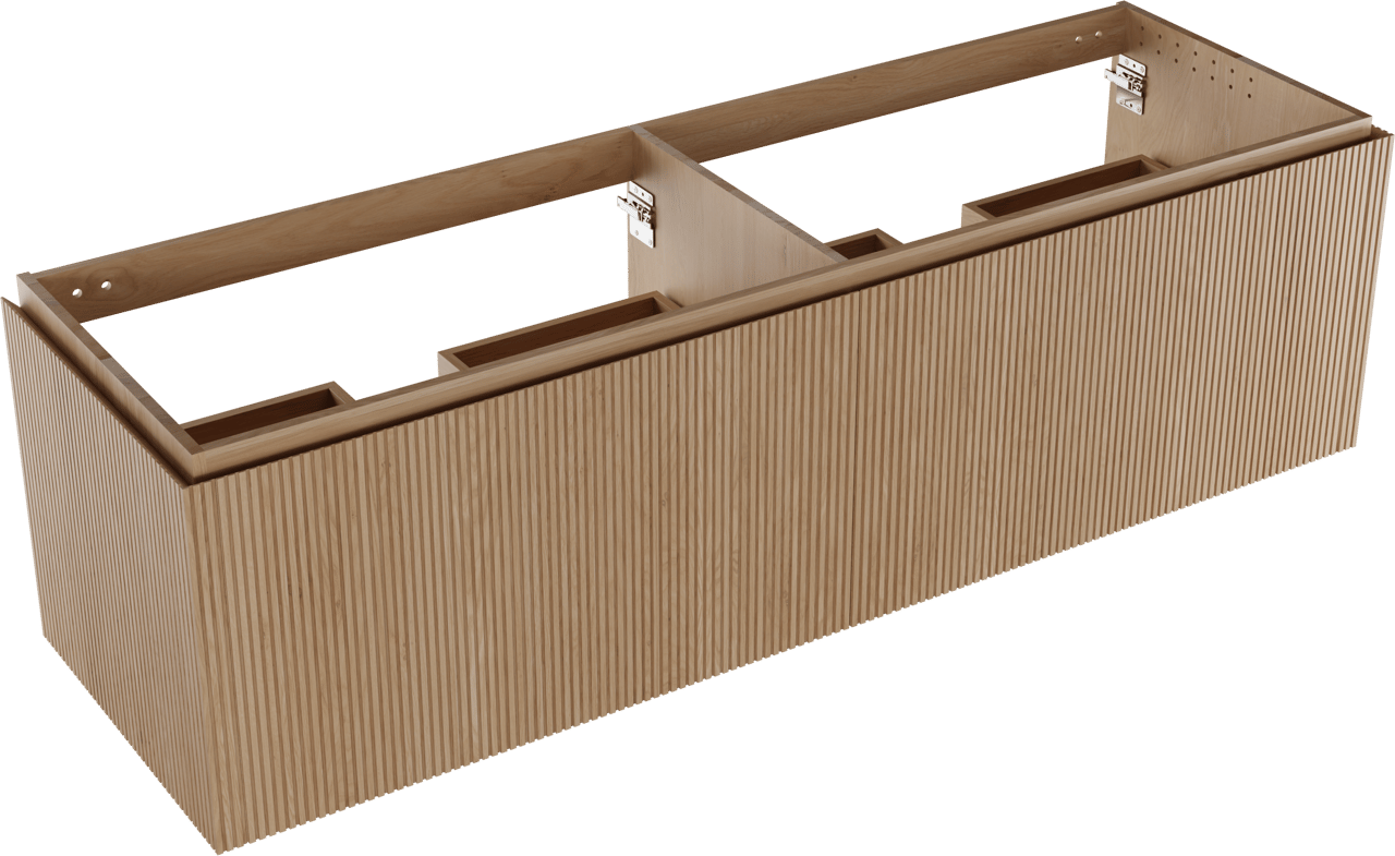 Balmani Eclips meuble sous-vasque suspendu 180 x 55 cm Chêne naturelle 4 tiroirs Nervure sym. vert.