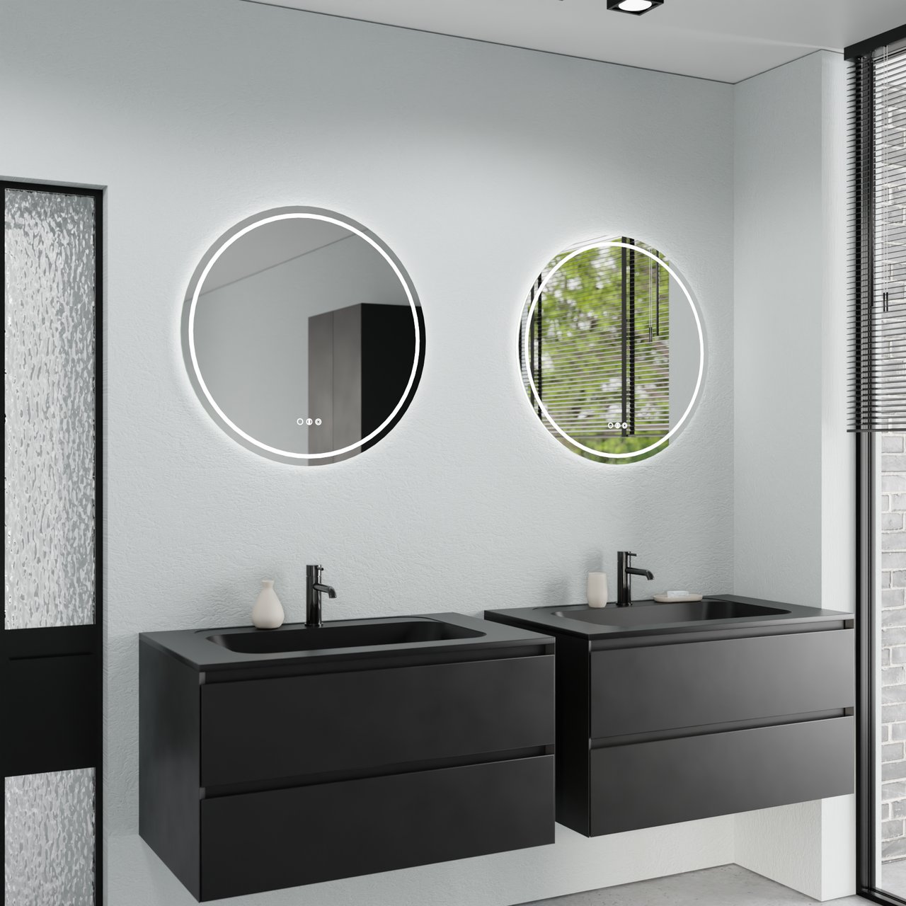 Balmani Ghost Touch rond badkamerspiegel Ø 70 cm met spiegelverlichting en anti-damp