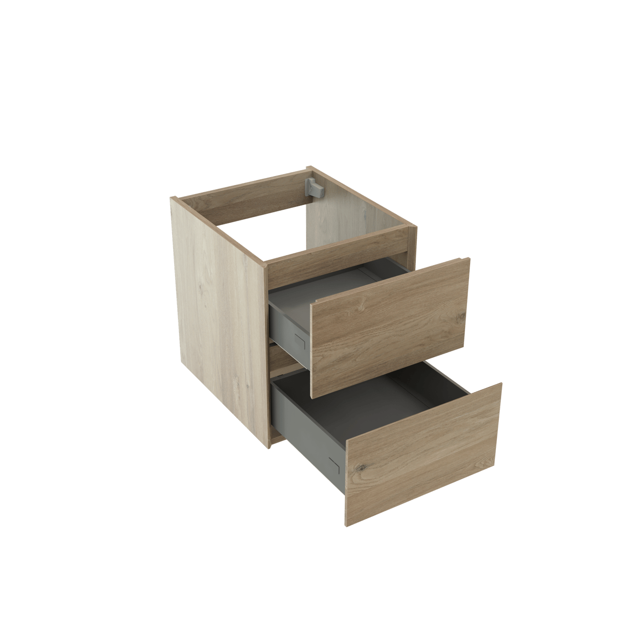 Storke Edge zwevende wastafelonderkast 45 x 52 cm ruwe eik 2 lades