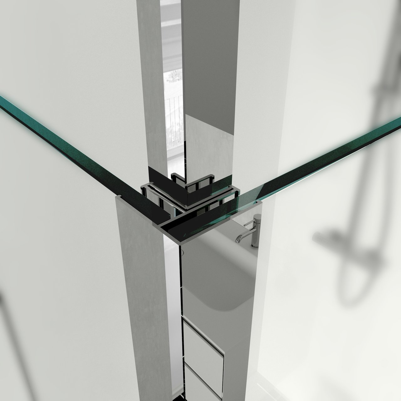 Balmani Modular plafondsteun 200cm chroom