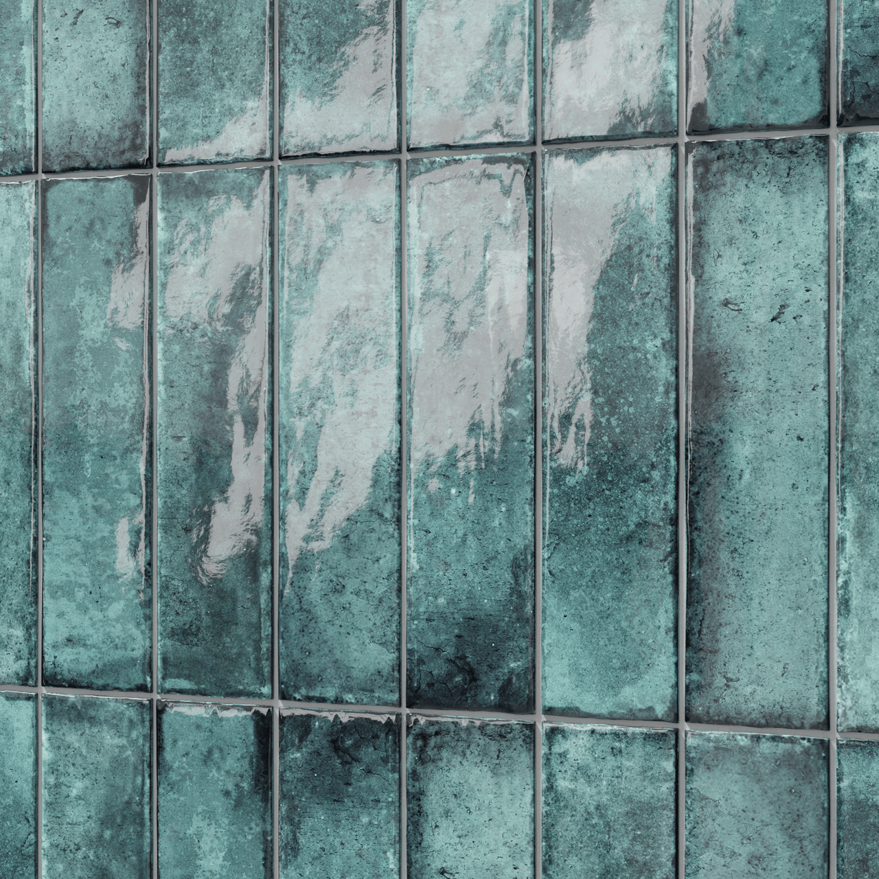 Carruzo Volcan carrelage mural en céramique 32 carreaux 6x25cm Turquesa