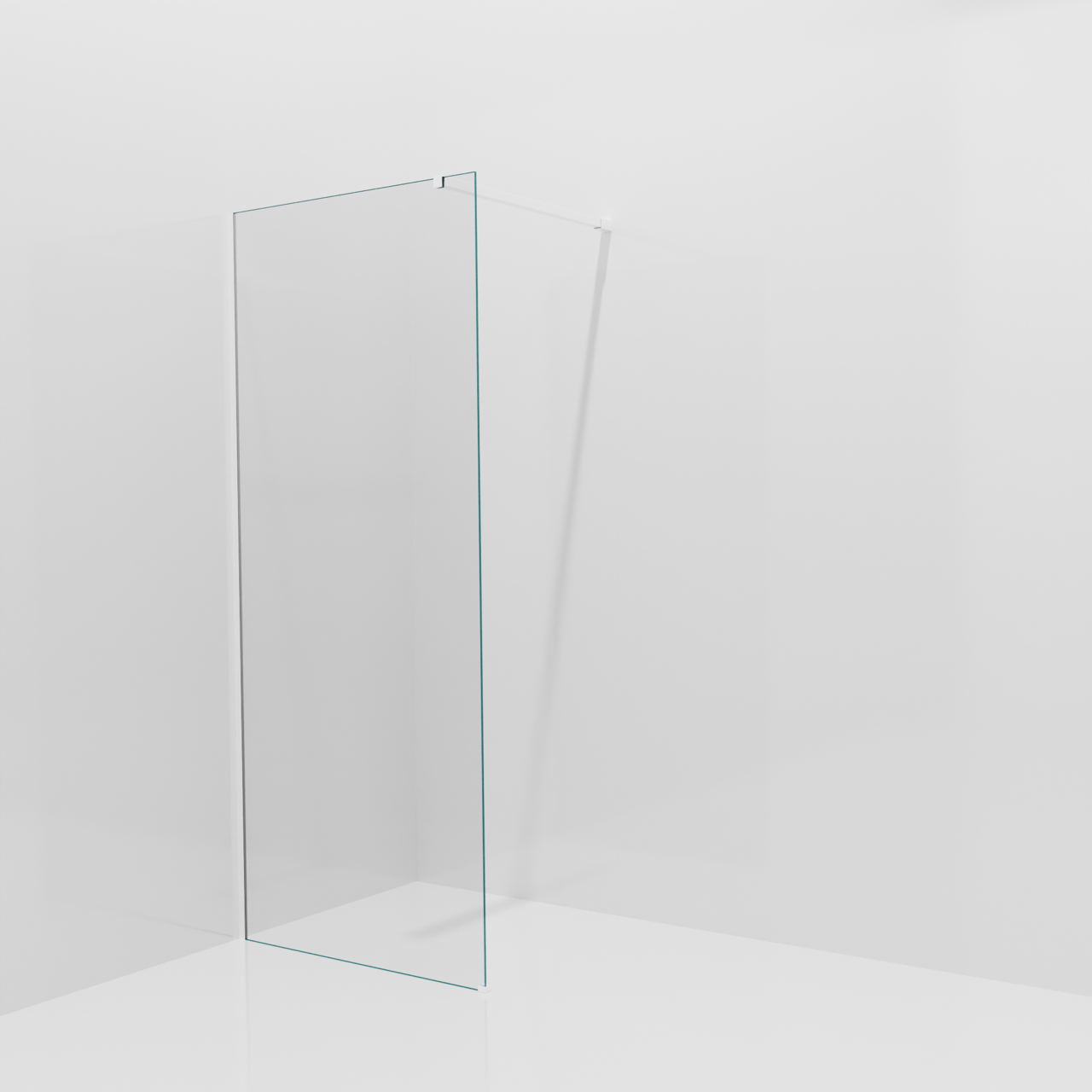 Balmani Modular inloopdouche: 90 x 200 cm, Helder glas, Mat witte profielen