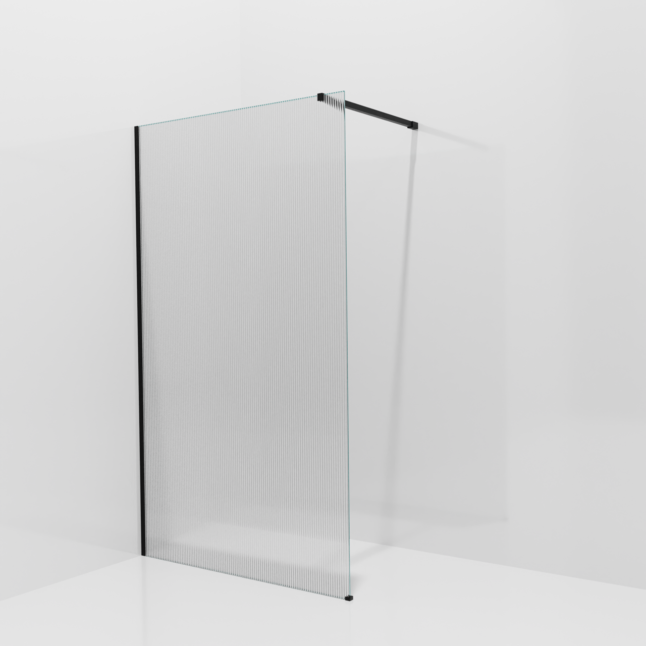 Balmani Modular Walk-In Dusche: 120 x 200 cm, Ribs, inklusive Coating, Profil Schwarz matt