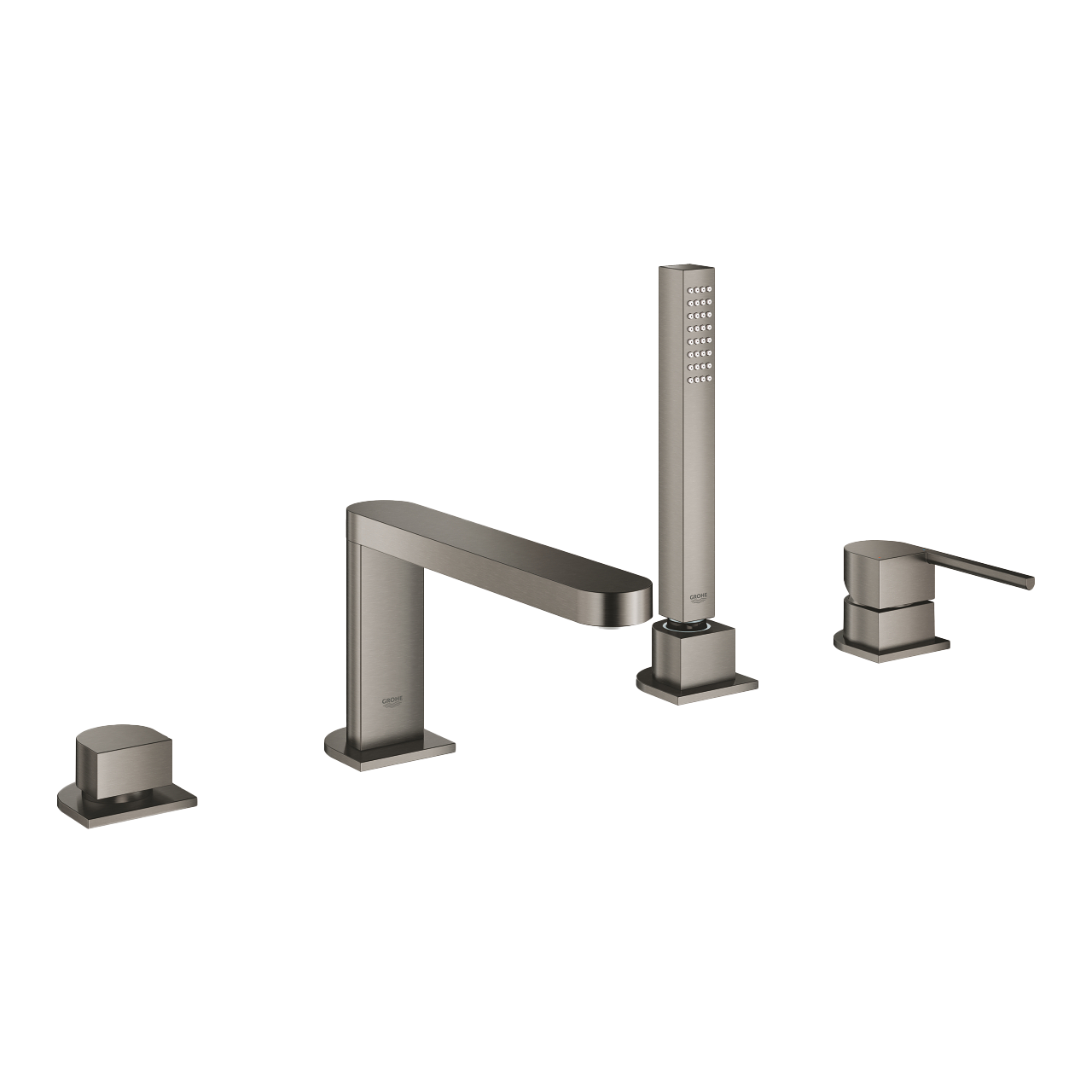 Grohe Plus 4-gats badrandkraan met douchekop brushed hard graphite