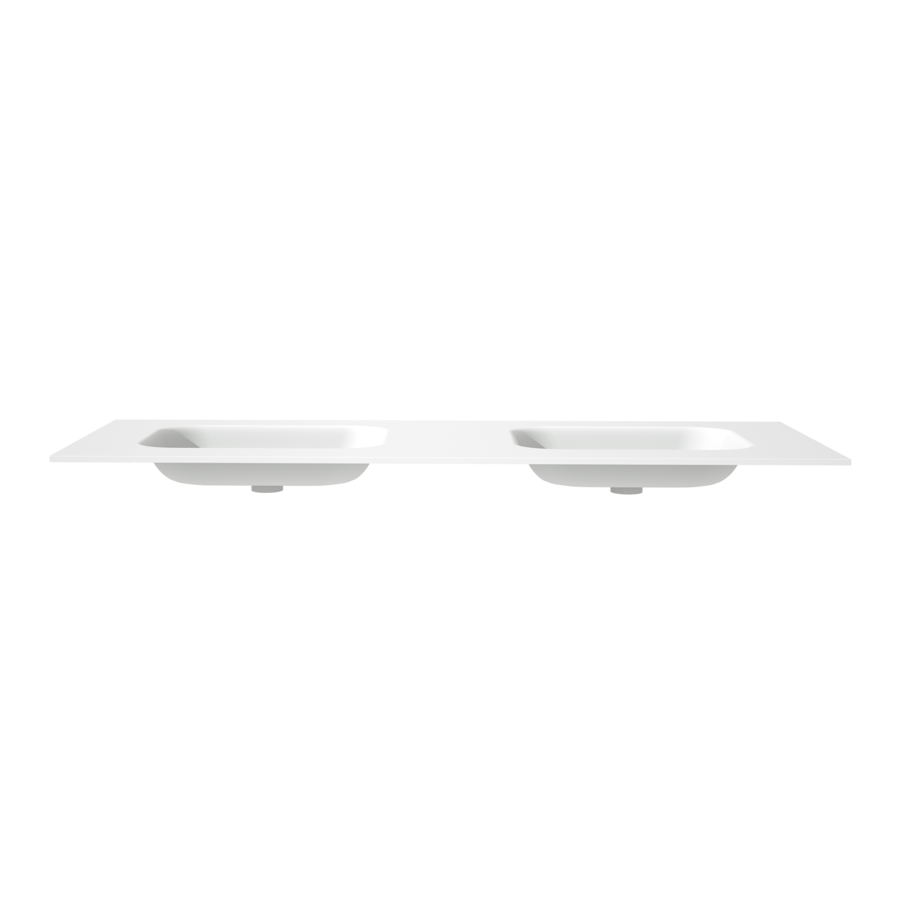 Balmani Tablo Arcato Doppelwaschtisch, Solid Surface matt, 150 x 55 cm, Ablaufventil nicht inklusive