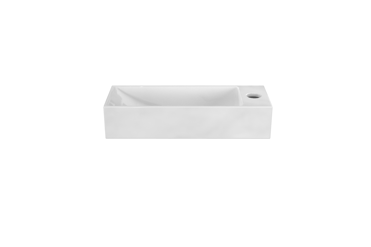 Luca Varess Funky handenwasser 38 x 14,5 cm glanzend witte porselein
