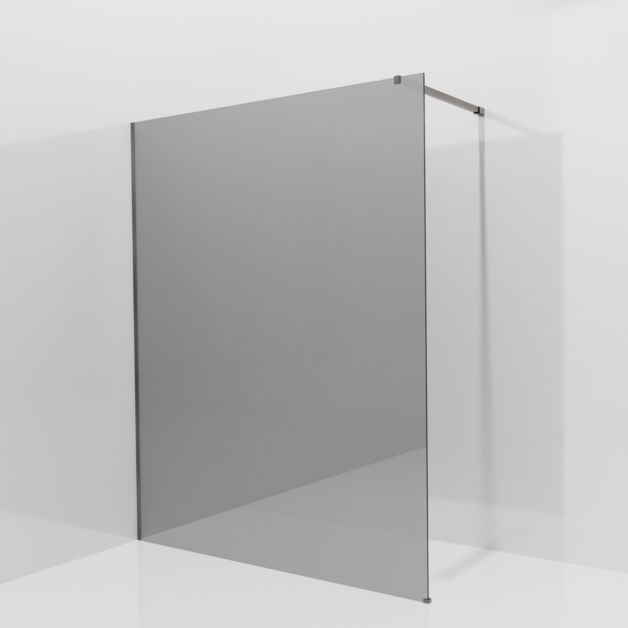 Balmani Modular douche à l'italienne: 160 x 200 cm, Miroir Reflex, avec coating, Profil Brushed GunMetal