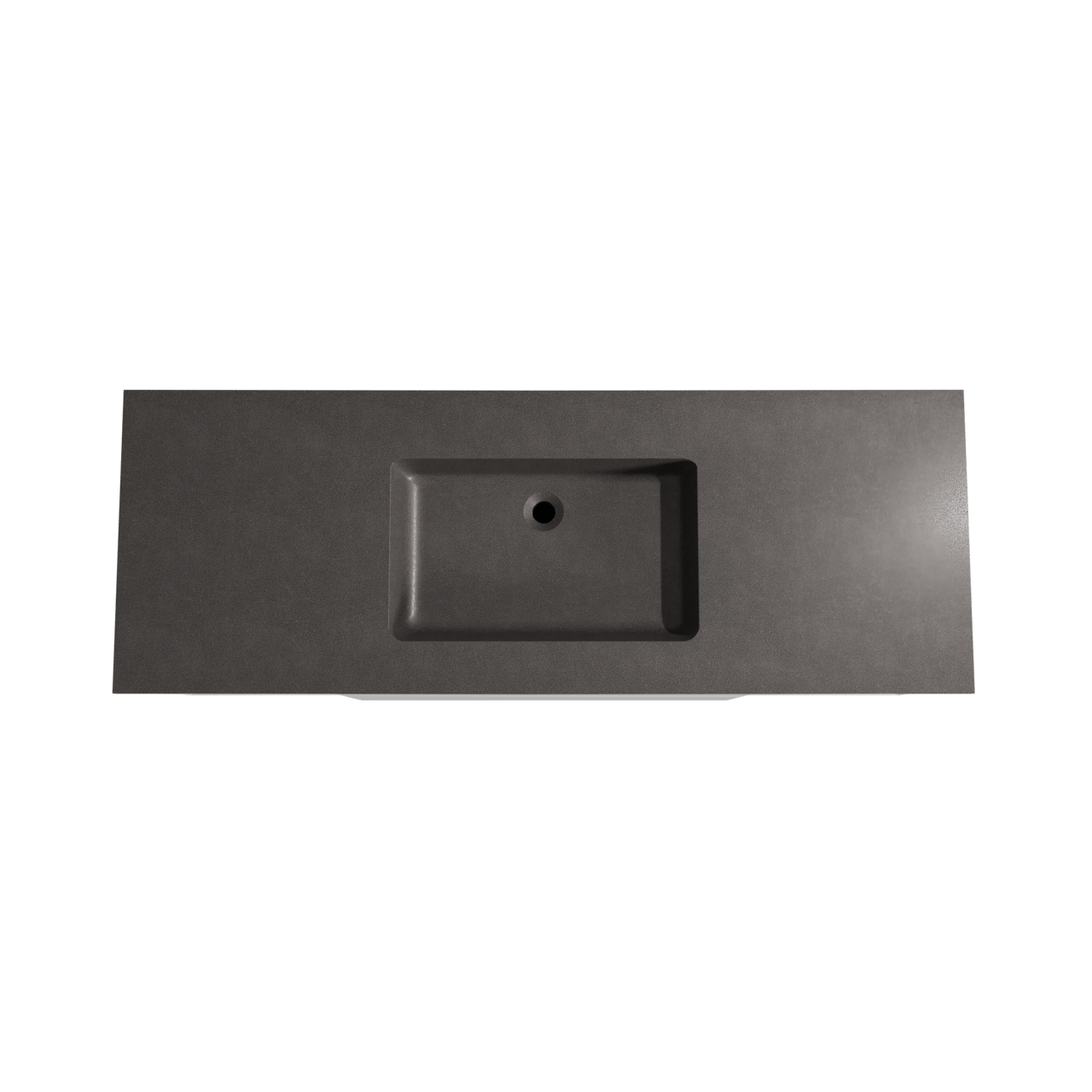 Storke Edge meuble salle de bains suspendu 145 x 52 cm blanc brillant avec Scuro plan simple en quartz noir mat
